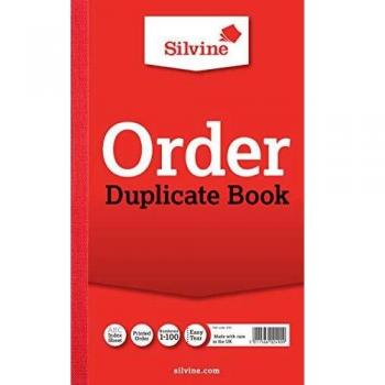 Silvine Duplicate Order Book 210x127mm Single