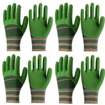 4 Pairs Multi-Purpose Gardening Gloves for Men and Women (Green)