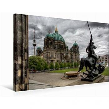 Calvendo Berliner Dom Wandkunst, 90 × 60 cm, High Contrast Textil‑Leinwand