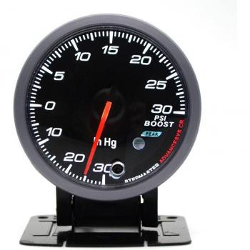 DRAGON Boost Gauge 60MM 2.0 BAR 3.0 BAR -30-30 PSI Schwarz mit Dual LED Farbdisplay