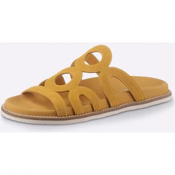 HEINE Pantolette Damen Schuhe Gelb, Größe 42, Rind & Velours