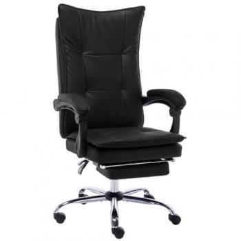 Estilo Office Silla Negra con Acabado de Piel