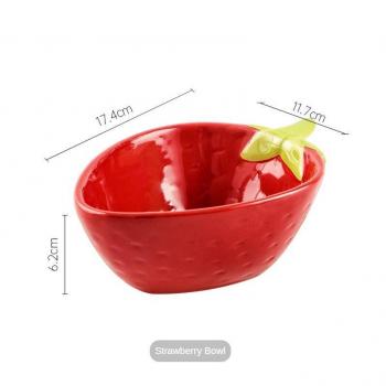 Heart Design Strawberry Ceramic Bowl