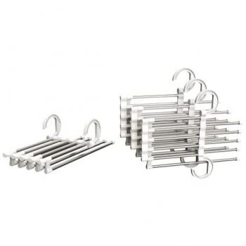 Pack de 5 Perchas de Acero Inoxidable para Pantalones