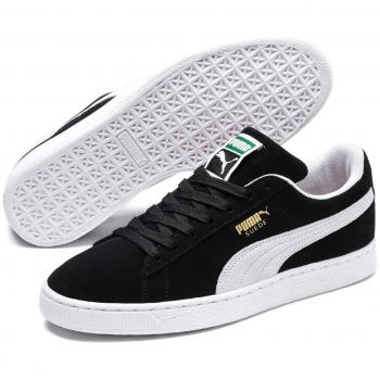 PUMA Herren Suede Classic+ Sneaker – Schwarz mit weißen Akzenten, 40 EU