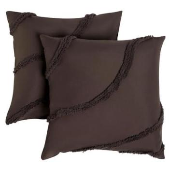 Modern Dark Brown Tufted Cushion Cover – 45×45 cm