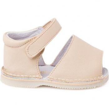Sandalias menorquinas para bebé niña de piel con tira adherente