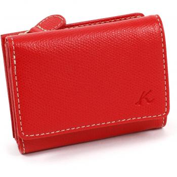 Portafoglio Anticracking Tri‑fold Rosso Avorio