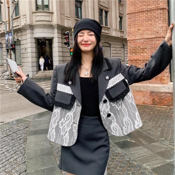 Harajuku Long Sleeve Lace Blazer