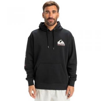 Quiksilver Mens Omni Logo Hoodie – Black – Regular Fit, Size 40