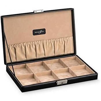 Schwarzfarbene Uhrenbox Hermann Jäckle Schiltach – 8 Taschenuhren