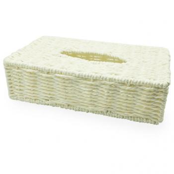 Scatola Organizzativa per Fazzoletti da Toilette, Formato 26,5x14,5x7,5 cm, Bianca