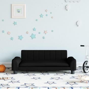 Schwarzes Kindersofa 90x53x30 cm aus Stoff