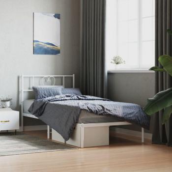 Maison Exclusive Estructura de cama 80x200 cm, cabecero metálico blanco, sin colchón