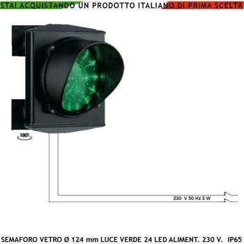 Semaforo LED Verde 3 W IP65 – Scheda a 24 LED con Vetro a Cerchi Concentrici