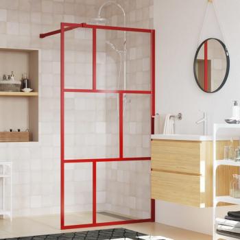 Mampara puerta de ducha vidrio transparente esg rojo 115x195 cm Vidaxl Rojo
