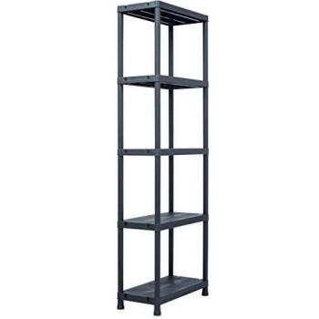VidaXL 60x30x180 cm Black Plastic Storage Shelf 125 kg