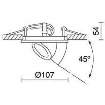 Downlight MINI LUNA 107mm QPAR16 50W Blanco