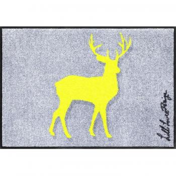 Neon-Hirsch Waschbare Fußmatte von Salonloewe, 50 × 75 cm