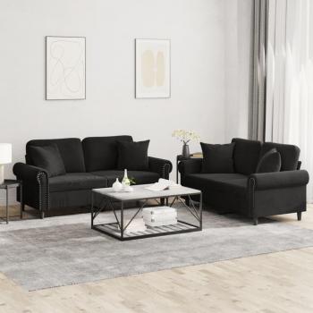 Divano Casadino Duo Velluto Nero – Lusso e Comfort