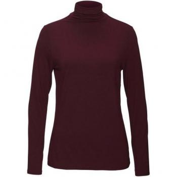 LASCANA Stehkragenshirt für Damen, 2er-Pack in Aubergine und Schwarz