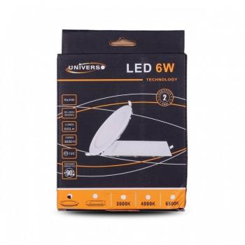 Pannello LED Slim 6W Incasso Rotondo Bianco Caldo
