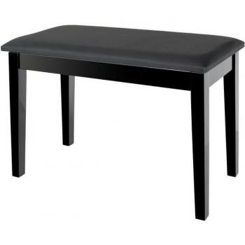 Banc de piano noir brillant Classic Cantabile S+ avec rangement