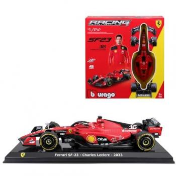 Modèle réduit Ferrari SF23 Bburago 1/24 Casque Leclerc Stand