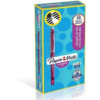 Paper Mate penna gel cancellabile, 0,7 mm, colori vivaci, scatola da 12