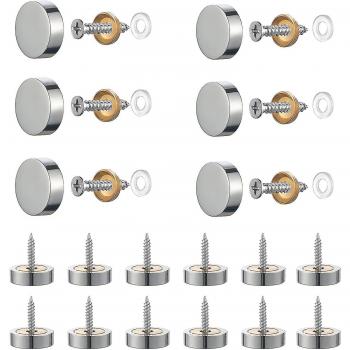 Set de Tornillos de Espejo Plateados con Tapa Decorativa