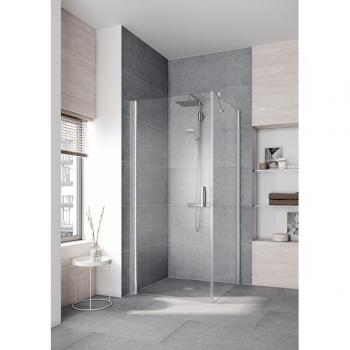 Kermi Pega 90x185cm panneau latéral en verre trempé argent brillant SR Opaco Clean