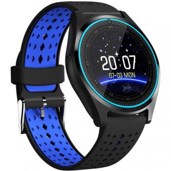 Reloj fitness con cámara, pantalla táctil, SIM/TF Card Slot, podómetro, notificaciones WhatsApp y SMS, modelo ECC V9 compatible Android/iPhone/Huawei/Samsung