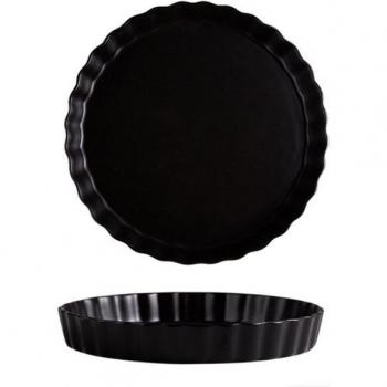 Nachtisch-Platte mit Wellenmuster – 10 Zoll Keramik, mattes Porzellan