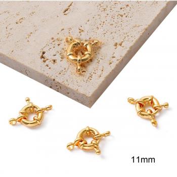 Conector de cierre marinero en cobre puro 11 mm, 1 unidad – Joyas 18K