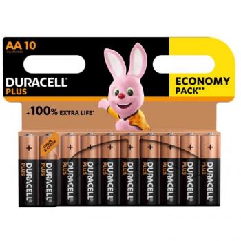 Pilas Alcalinas AA Duracell Plus, paquete de 10 (PACK 2)