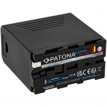 Patona Platinum USB-C Akku für Sony NP-F970, Kamera Stromversorgung, Schwarz