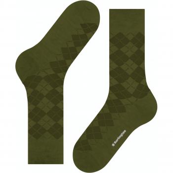 Burlington Leyton Men's Green Argyle Virgin Wool Socks