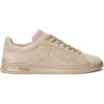 Sneakers plat en cuir beige Ralph Lauren