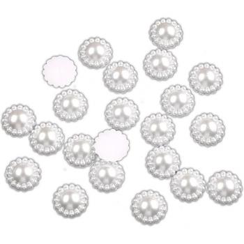 200Pcs White Craft Pearls 10mm for Embellishments