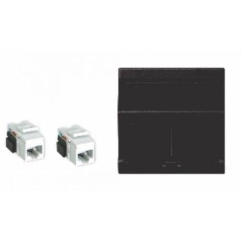 K45 Schuin 2×RJ45 Cat6 UTP Simon KB8096U/14 avec cache gris