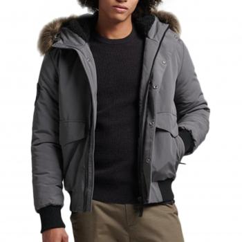 Superdry para hombre. M5011113A Cazadora Bómber Everest gris (M), Casual, Poliéster, Manga larga, Superdry outlet 2024
