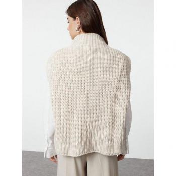 Damen Poncho mit Schlitz und Stehkragen von Trendyol