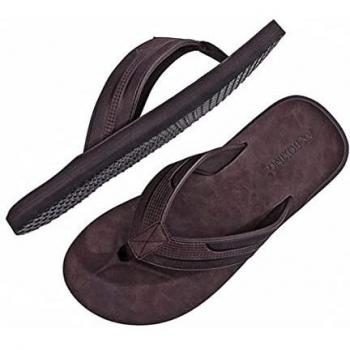 ARRIGO BELLO Herren Sandalen Zehentrenner Flip Flops Leder Badeschuhe Größe 41-46