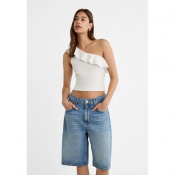 Stradivarius Mittelblaue Jeans-Jorts 36 für Damen