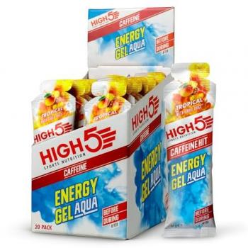 High5 Energy Gel Aqua+ sabor tropical con cafeína 66g (20 unidades)