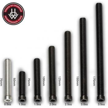 6-Piece Adjustable Pool Cue Weight Bolt Set (0.5oz to 3.5oz)