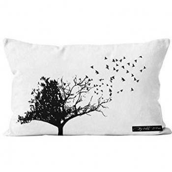 Housse de Coussin 32x50 cm, Motif Oiseaux, Soleil d’Ocre