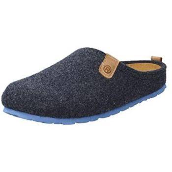 Rohde Napoli Herren Hausschuhe Clogs mit herausnehmbarer Innensohle, Größe 47, dunkelblau meliert