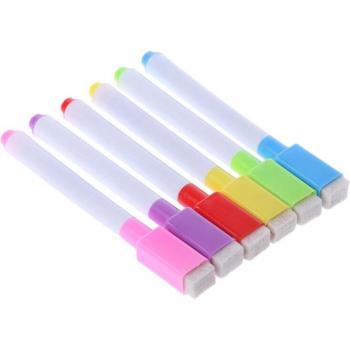 6-Count Magnetic Whiteboard Pens with Built-in Eraser