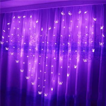 Rideau lumineux LED cœur et papillon 220V